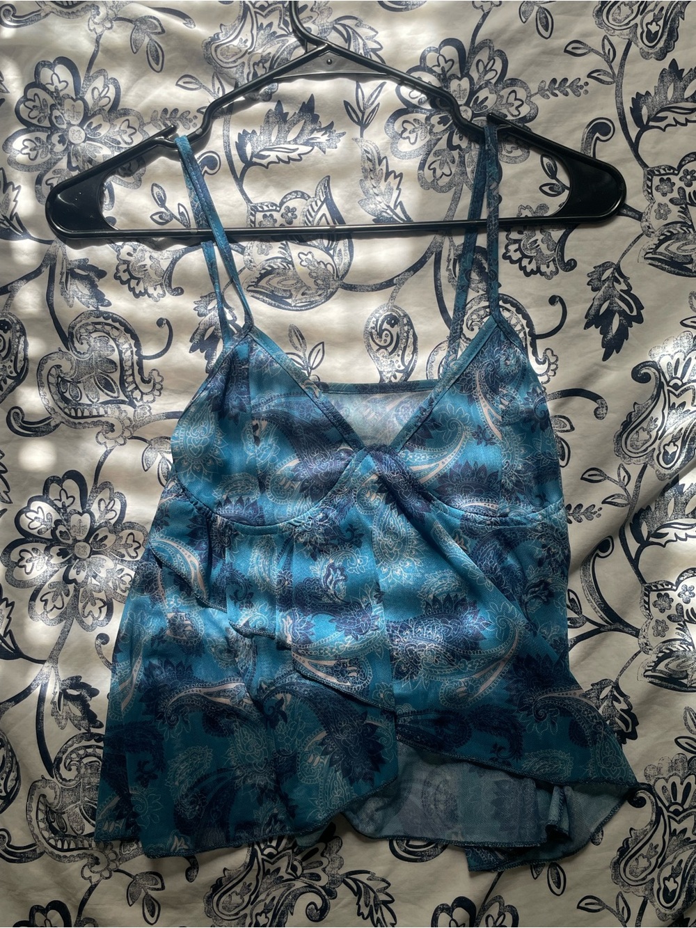 Blue Paisley Cami Top - Women's Strappy Tank